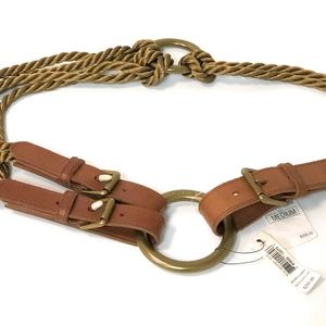 Ralph Lauren Women's Brown Leather, Cord Belt M